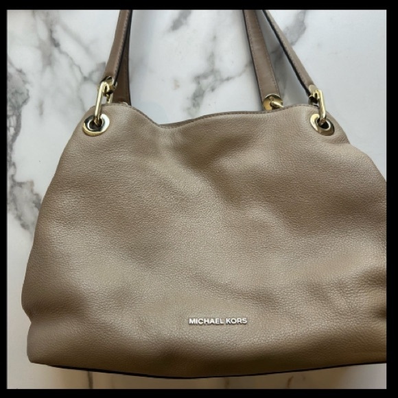 Michael Kors Taupe Leather Shoulder Bag - Picture 1 of 6